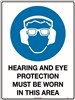 600x450mm  Metal Class 1 Reflective  Hearing And Eye Protection Must Be Worn In This Area
