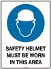 450x300mm  Metal  Safety Helmet Must be Worn in This Area