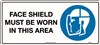 300x225mm  Metal  Face Shield Must be Worn in This Area