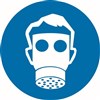 50mm Disc  Self Adhesive  Sheet of 12  Respirator Pictogram
