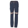 DNC Ladies Stretch Denim Jeans Denim Blue with Reflective Tape