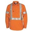 DNC Patron Saint Flame Retardant Closed Front Cotton Drill Shirt with H Front X back Reflective Tape Fire Retardant Tape Long Sleeve Orange