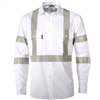 DNC RTA Night Worker Cotton Drill Shirt CSR Reflective Tape White