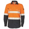 DNC Hi Vis 2 tone Ripstop Shirt with 2 Ring Reflective Tape Pattern
