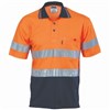 DNC Polo Shirt Short Sleeve Polyester Cotton Back 2 Hoop Pattern Reflective Tape  Sleeves