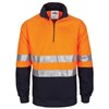 DNC Fleecy 12 Zip Jumper Reflective Piping PolyesterCotton with 2 Hoop Reflective Tape