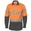 DNC Cotton Drill Shirt Long Sleeve 2 Hoop Reflective Tape 2 Tone