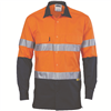DNC Cotton Drill Shirt Leightweight 3 Way Cool Breeze Long Sleeve RT1 Reflective Tape