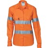 DNC Ladies Cotton Drill Lightweight CoolBreeze Shirt Long Sleeve with Reflective Tape