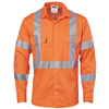 DNC Cotton Drill CoolBreeze Rail Shirt Long Sleeve X Pattern Reflective Tape