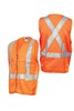 DNC Safety Vest ID Pocket Zip Front 100 Cotton Reflective Tape X Back Orange