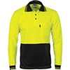 DNC Polo Shirt Long Sleeve 100 Polyester Micromesh 2 Tone