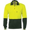 DNC Polo Shirt Long Sleeve Polyester Cotton Back 2 Tone