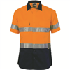 DNC Cotton Drill Shirt Short Sleeve Reflective Tape 2 Tone