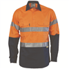 DNC Cotton Drill Closed Front Shirt Long Sleeve with Gussetts 2 Ring Reflective Tape