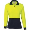DNC Ladies Polo Shirt Long Sleeve 100 Polyester Micromesh 2 Tone