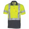 DNC Polo Shirt Short Sleeve Polyester Micromesh with X Pattern Reflective Tape 2 Tone