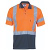 DNC Polo Shirt Short Sleeve Polyester Micromesh with X Pattern Reflective Tape 2 Tone