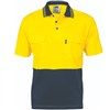 DNC Polo Shirt Cotton Jersey with Underarm Mesh Short Sleeve 2 Tone