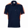 DNC Contrast Panel Polo Shirt 65 Polyester 35 Cotton Short Sleeve