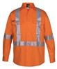 JBs Hi Vis Shirt Cotton Drill Long Sleeve Cross Back Orange