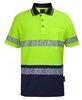 JBs Hi Vis Cotton Back Short Sleeve Polo Shirt with Segmented Reflective Tape