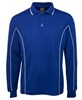 Podium Mens Piping Polo Shirt 100 Polyester Pique Knit Long Sleeve