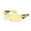Uvex Pheos Safety Glasses BlackYellow Frame Amber Hard Coat Lens EW10002