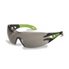 Uvex Pheos Safety Glasses BlackGreen Frame Grey Hard Coat Anti Fog Lens