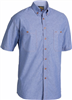 Bisley Chambray Shirt Short Sleeve 100 Cotton Blue
