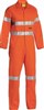 Bisley Cotton Drill Overalls with 2 Hoop Reflective Tape Pattern Orange