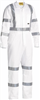 Bisley Cotton Drill RTA Night Worker Overall X Pattern Reflective Tape White