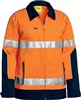 Bisley Hi Vis Cotton Drill Jacket Water Repellent with Reflective Tape