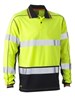 Bisley Polo Shirt Long Sleeve 100 Polyester Mesh Including Perforated Reflective Tape