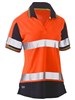 Bisley Ladies Polo Shirt VNeck Short Sleeve 100 Polyester Mesh with Perforated Reflective Tape