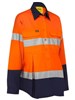 Bisley Ladies Taped Hi Vis Maternity Drill Shirt with Reflective Tape