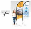Bow Banner Large 4000mm H Cross Base Printed Double Sided