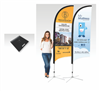 Bow Banner Large 4000mm H Heavy Duty Square Base 10kg Printed Double Sided