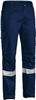Bisley X Flow Rip Stop 100 Cotton  Engineered Cargo Work Pants Navy with Reflective Tape