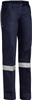 Bisley Ladies Cotton Drill Work Pant with Reflective Tape