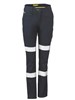 Bisley Ladies Cotton Cargo Pants with Reflective Tape