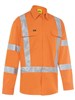 Bisley Rail Lightweight Cotton Drill Shirt with X Pattern Perforated Reflective Tape
