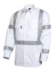 Tru Shirt RTA Night Worker Cotton Drill Long Sleeve with Reflective Tape White