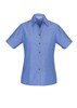 Biz Collection Ladies Blue Chambray Shirt Short Sleeve 100 cotton
