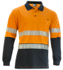 KM Polo Shirt 100 Cotton Long Sleeve with Segmented Reflective Tape