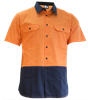 KM Lightweight Cotton Drill Shirt Under Arm Vents Short Sleeve