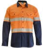 KM Cotton Drill Shirt Long Sleeve with Segmented Reflective Tape