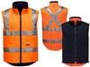 Prime Mover Hi Vis Reversible Vest with Polar Fleece Lining X Pattern Reflective Tape