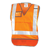 Railway Vest with Tail Velcro Sides X Pattern Reflective Tape CF10016