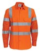 MaxCool Indigenous Design Cotton Drill Shirt with Vic Rail Perforated Reflective Tape Long Sleeve Orange